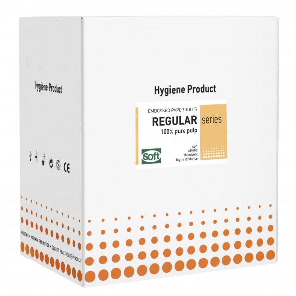 Χάρτινο δίφυλλο ρολό Γκοφρέ Γαλάζιο REGULAR STANDARD - 50cm x 80m - 108.013.SGB - 12 τεμάχια