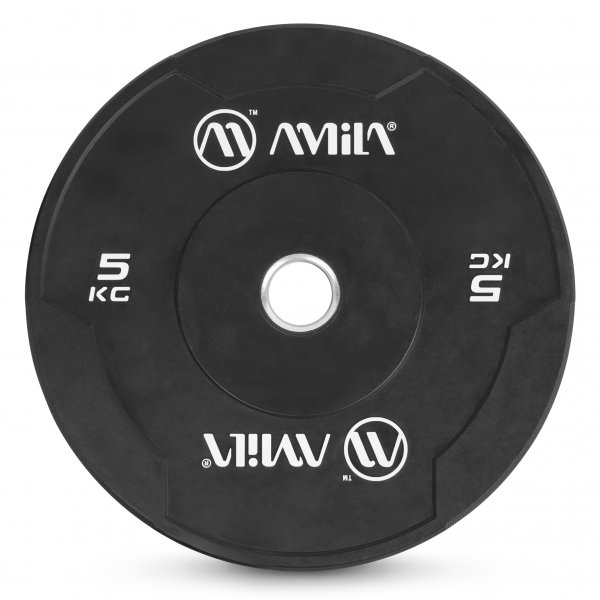 Δίσκος AMILA Black W Bumper Slim 50mm 5Kg - 84841 - σε 12 άτοκες δόσεις
