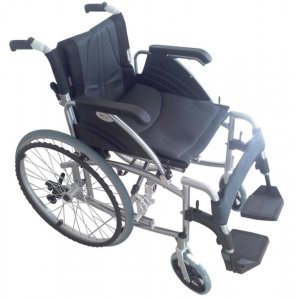 Αναπηρικό Αμαξίδιο Executive Αλουμινένιο, Πτυσσόμενο με Μεγάλους Συμπαγείς Τροχούς και Μπροστινά Ροδάκια Αντιανατροπής, με Ανυψούμενα Πλαϊνά, Σταθερά Υποπόδια 106cm x 66cm x 90cm- 0810803 - Σε 12 άτοκες δόσεις