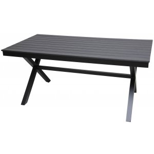 Τραπέζι Αλουμινίου Ανθρακί με Συνθετικό Ξύλο Polywood με Ρυθμιστές Ύψους - L160xW85xH72cm