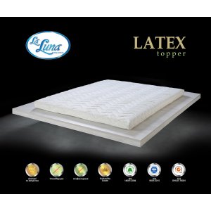 Ανώστρωμα La Luna Latex Topper 90x190+7 - Σε 12 Άτοκες Δόσεις