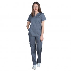 ALEZI Γυναικειο σετ Ιατρικη στολη Classic Fit Γκρι