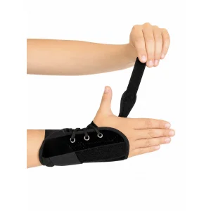 Medical Brace Velvet Wrist Νάρθηκας Καρπού 20cm Δεξιάς Πλευράς σε Μαύρο Χρώμα