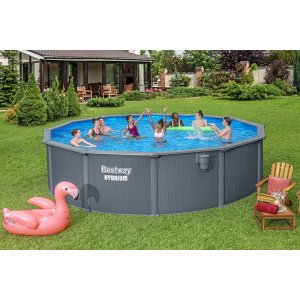 Bestway 561cs Hydrium Στρογγυλή Πισίνα PVC 27200lt 549x132εκ. Γκρι - Σε 12 Άτοκες Δόσεις