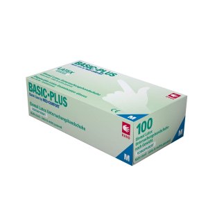 Γάντια Latex Εξεταστικά μιας Χρήσεως Basic Plus 100 τεμ. - AMP-01012 - Σε 12 άτοκες δόσεις