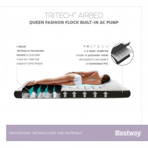 67836 TRITECH AIRBED QUEEN BULT-IN AC PUMP 203X152X30CM - Σε 12 Άτοκες Δόσεις