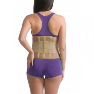 Ζώνη Οσφύος Neoprene με Μπανέλες One Size - Μπεζ