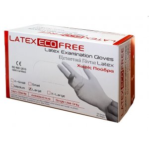 Γάντια Εξεταστικά Latex Χωρίς Πούδρα - Latex Eco Free - AC-15-514-041 - Σε 12 άτοκες δόσεις