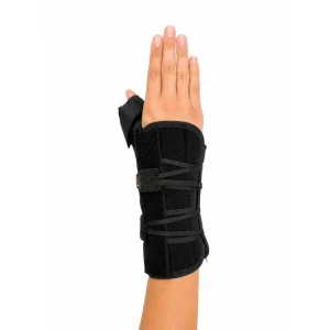 Medical Brace MB.3025 Universal Spica Νάρθηκας Καρπού 20cm Δεξιάς Πλευράς με Αντίχειρα σε Μαύρο Χρώμα