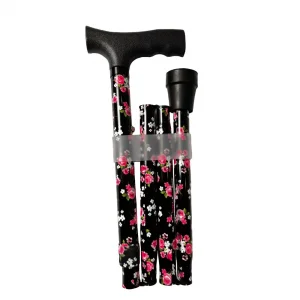 Σπαστό Μπαστούνι Στήριξης Animal Print Mb.hc034/1 Μαύρο Pink Floral