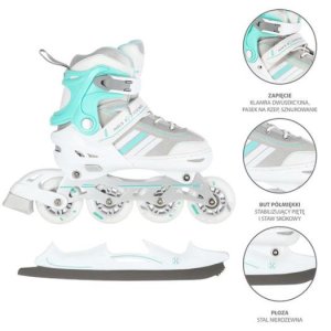 Αυξομειούμενα Roller NH18191 2 ΣΕ 1 Άσπρο/Μπλε Medium(34-38) IN-LINE SKATES/HOCKEY ICE SKATES - σε 12 άτοκες δόσεις