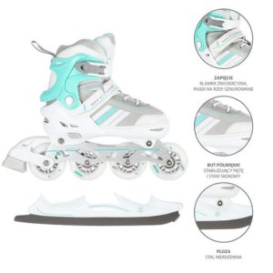 Αυξομειούμενα Roller NH18191 2 ΣΕ 1 Άσπρο/Μπλε Large(39-43) IN-LINE SKATES/HOCKEY ICE SKATES - σε 12 άτοκες δόσεις