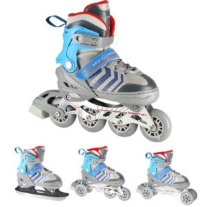 Αυξομειούμενα Roller NH18192 A 4σε1 Γκρι/Μπλε Medium (34-38) IN-LINE SKATES/HOCKEY ICE SKATES - σε 12 άτοκες δόσεις