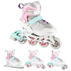 Αυξομειούμενα Roller NH18192 A 4σε1 Ροζ Medium (34-38) IN-LINE SKATES/HOCKEY ICE SKATES - σε 12 άτοκες δόσεις