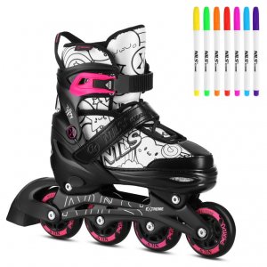Αυξ/να Roller NH10907 Inline Skates NILS EXTREME ΣΕΤ 4 σε 1 με Αντικαταστάσιμη Λεπίδα Χόκεϊ Ροζ - Sm - σε 12 άτοκες δόσεις