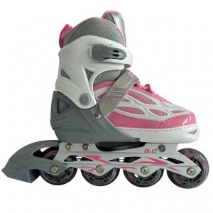 Αυξομειούμενα Πατίνια Roller GC BW 188 Γκρι/Ροζ με LED Τροχούς IN-LINE SKATES Small(31-34) - σε 12 άτοκες δόσεις