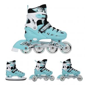 Αυξομειούμενα Πατίνια Roller NH 10905 ΣΕΤ 4 ΣΕ 1 INLINE SKATES NILS EXTREME ΓΑΛΑΖΙΟ-MEDIUM (35-38) - σε 12 άτοκες δόσεις