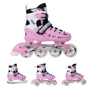 Αυξομειούμενα Πατίνια Roller NH 10905 ΣΕΤ 4 ΣΕ 1 INLINE SKATES NILS EXTREME ΡΟΖ - MEDIUM (35-38) - σε 12 άτοκες δόσεις