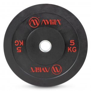 Δίσκος AMILA Black R Bumper Slim 50mm 5Kg - 84831 - σε 12 άτοκες δόσεις