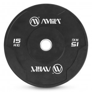 Δίσκος AMILA Black W Bumper Slim 50mm 15Kg - 84843 - σε 12 άτοκες δόσεις
