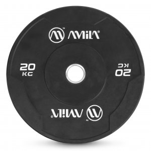 Δίσκος AMILA Black W Bumper Slim 50mm 20Kg - 84844 - σε 12 άτοκες δόσεις