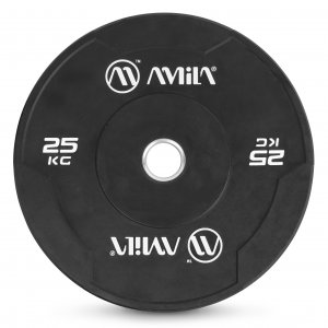 Δίσκος AMILA Black W Bumper Slim 50mm 25Kg - 84845 - σε 12 άτοκες δόσεις
