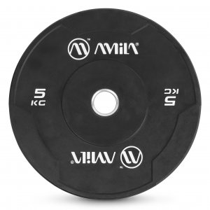 Δίσκος AMILA Black W Bumper Slim 50mm 5Kg - 84841 - σε 12 άτοκες δόσεις