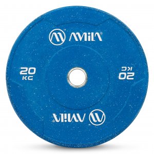 Δίσκος Color Bumper Plate Slim 50 mm 20 kg – Μπλε - 84849 - σε 12 άτοκες δόσεις