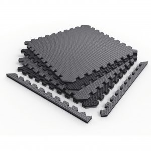 VIKING Δάπεδο προστασίας Puzzle 10 mm Μαύρο/Γκρι (4 Τεμάχια) - 107075