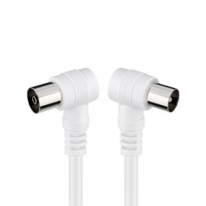 Καλώδιο κεραίας Coaxial Male/Coaxial Female 2m γωνιακό COAXMF2 TNB λευκό - 050092