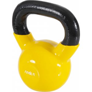 Kettlebell με επένδυση Βινυλίου 8kg -Κίτρινο