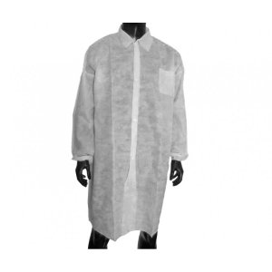 Ρόμπα επισκεπτών Non-Woven με κουμπιά (Labcoat) (10 τμχ) - 121.005.NW.W