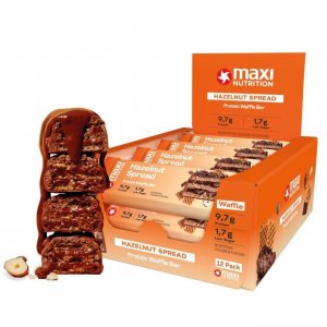 MAXI NUTRITION CRISPY WAFFLE PROTEIN BAR (12 x 39g)  Double Milk Spread