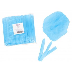 Σκούφια non woven ακορντεόν γύρω λάστιχο μπλε (100 τμχ) - 121.026.BL