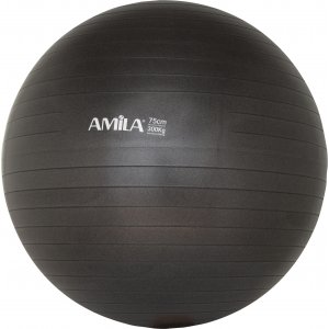 Μπάλα γυμναστικής AMILA GYMBALL 75cm Μαύρη - 95865 - σε 12 άτοκες δόσεις