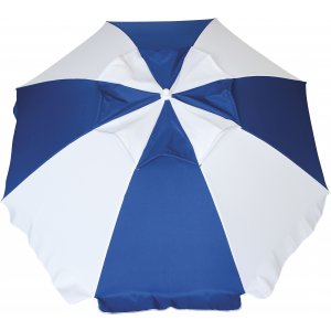 Ομπρέλα Παραλίας με Άνοιγμα 2m Μπλε-Λευκή με Αεραγωγό, Σπαστό Ιστό 2 Μερών- 12096