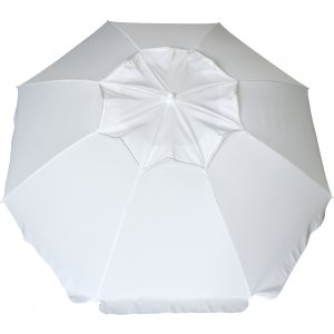 Ομπρέλα Παραλίας με Άνοιγμα 2m Λευκή με Αεραγωγό και Σπαστό Ιστό 2 Μερών - 12041