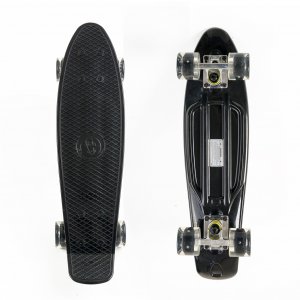 Πλαστικό mini cruiser skateboard 22.5'' μαύρο με LED ρόδες Fish - 0504-226829 - Σε 12 Άτοκες Δόσεις