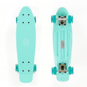 Πλαστικό mini cruiser skateboard 22.5'' Βεραμάν με LED ρόδες Fish - 0504-2261129 - Σε 12 Άτοκες Δόσεις