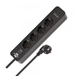 Πολύπριζο 4 θέσεων με 2 x USB-C και διακόπτη BRENNENSTUHL 1153240106 Ecolor μάυρο - 150171 - Σε 12 Άτοκες Δόσεις