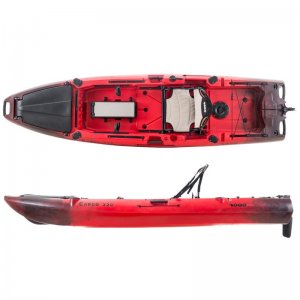 SCK Cargo 320 Μονοθέσιο Pedal Kayak ready με αλουμινίου κάθισμα και τιμονιέρα | Μαύρο-Κόκκινο - 0204-32048- Σε 12 Άτοκες Δόσεις