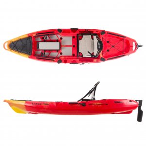 SCK Largo 300 Μονοθέσιο Pedal Kayak ready με αλουμινίου κάθισμα και τιμονιέρα | Κόκκινο-Κίτρινο - 30054 - Σε 12 Άτοκες Δόσεις