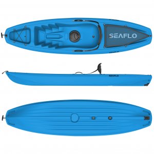 SeaFlo Puny μονοθέσιο καγιάκ με ενσωματωμένη ρόδα στην πρύμνη - Μπλε - SF-1003 - Σε 12 Άτοκες Δόσεις