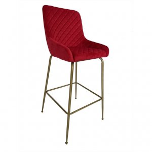 Σκαμπό Μπαρ Isadora Κόκκινο Βελούδο 48x42x108 - σε 12 άτοκες δόσεις