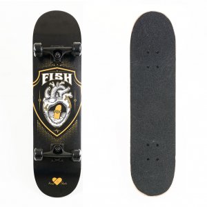 Skateboard 31'' Black heart Fish - 0501-318841 - Σε 12 Άτοκες Δόσεις