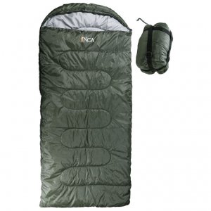 Υπνόσακος INCA Foldpack με μαξιλάρι Χακί 220x95cm με ιμάντες συμπίεσης - σε 12 άτοκες δόσεις