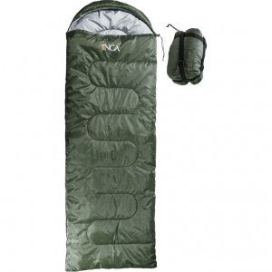 Υπνόσακος INCA Nanopack με μαξιλάρι Χακί 220χ75cm με ιμάντες συμπίεσης - σε 12 άτοκες δόσεις